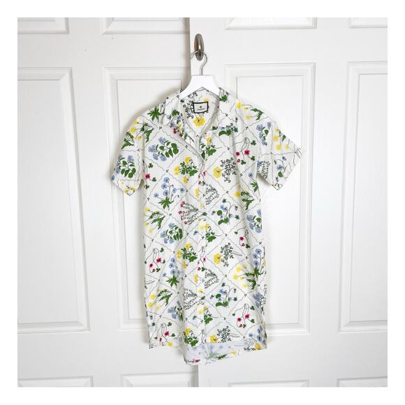 Tuckernuck Corsica Wildflower Floral Shirt Dress Short Sleeve Cotton Poplin Sz S - Picture 2 of 12